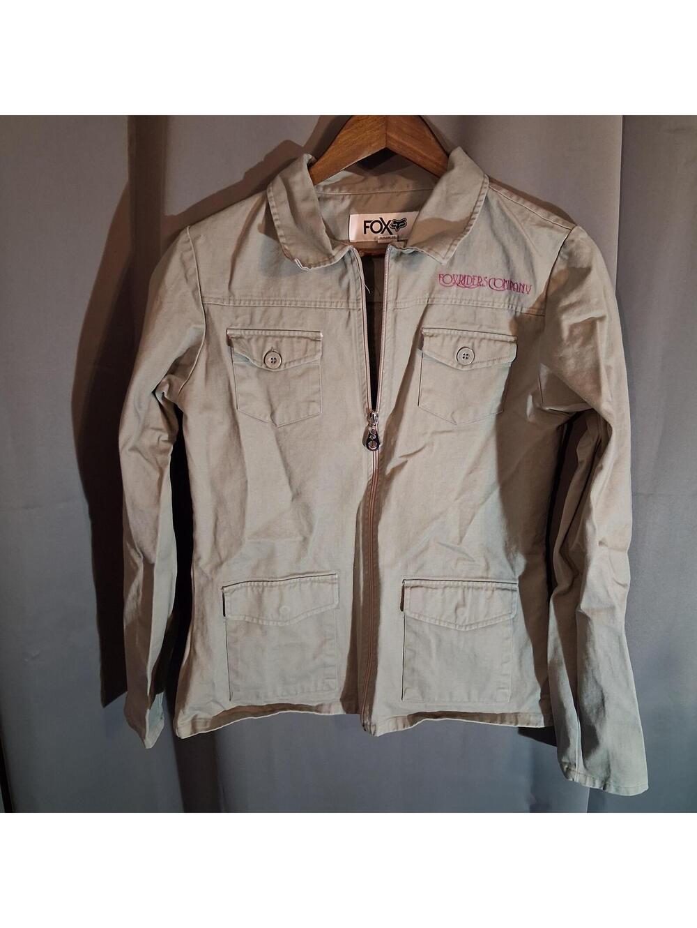 Fox Riders Company Beige Zip-Up Casual Jacket